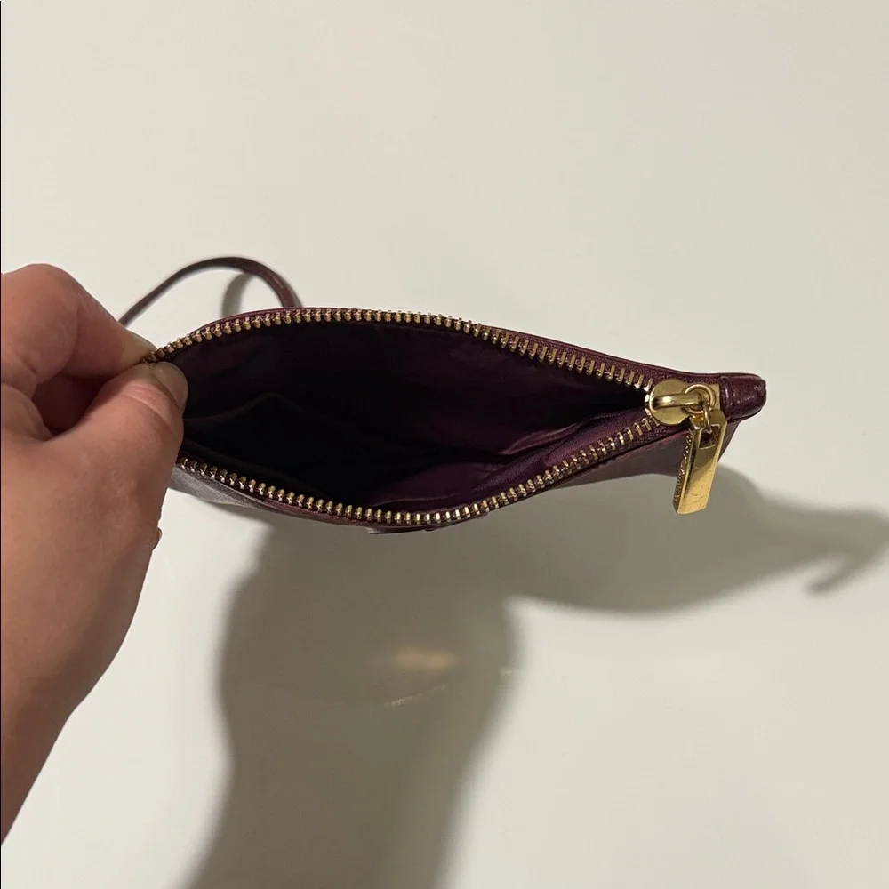 Tory Burch Dark Red Leather Wristlet